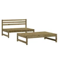 vidaXL Juego de muebles de jardín 2 pzas madera maciza de pino Pino natural, Pino blanco, Pino gris Conjunto Terraza Muebles Jardín Exterior Juego de Muebles de jardín Mueble Jardín Exterior Muebles de Salon Exterior - details 4