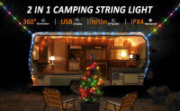 Luz De Cadena LED Recargable 2 En 1 Para Exterior Decoración De Jardín Y Camping Fita Luz Reciclable Para Tentado Iluminación De Vacaciones - details 0