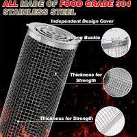 Cesta De Barbacoa En Acero Inoxidable Con Red De Alambre Recipiente Redondo Portátil Para Asado Al Aire Libre Camping - details 4