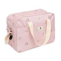 Bimbidreams Bolso Maternal impermeable HAPPY DAYS rosa estampado arco iris con cambiador - details 0