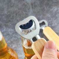 Abrepuertas De Madera Con Acero Inoxidable Abrebotellas Handheld Divertido Para Regalos De Bestman Herramienta De Barra Eco-amigable Tamaño 14*4cm - details 4