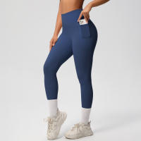 Mallas de beltada Alta para Mujer, pantalones de Yoga, Mallas con bolsillos, Push Up, ropa Deportiva para correr, pantalones de Color sólido - details 12