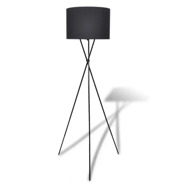 vidaXL Lámpara de Pie Moderna con Pantalla Redonda de Tela Luz de Suelo Color Blanco,  Negro, y mas - 1