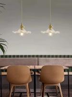 Lámpara Colgante LED De Estilo Nórdico Para Dormitorio Y Sala De Estar Con Vidrio Colorido Y Cobre Colgante Iluminación Para Bar Y Hotel Fuente De Luz AC 220V - details 5