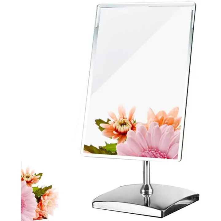 Espejo de tocador de pie libre, ajustable Diseño sin Marco para escritorio de dormitorio baño encimera maquillaje - 1