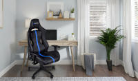 RACING BERGNER | Silla Gaming Magnum | Ergonómica, Reclinable, Altura Ajustable, Soporte Lumbar - Negro y azul | Hasta 120 Kg - details 0