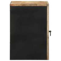 vidaXL Armario colgante baño madera maciza mango negro 38x33,5x48 cm - details 2