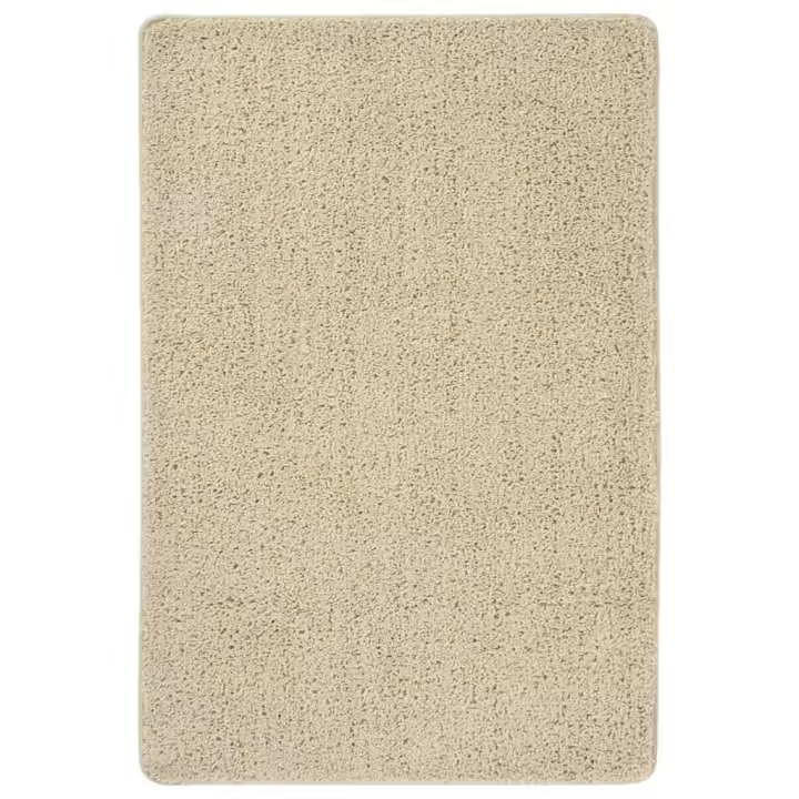 vidaXL Alfombra peluda antideslizante color 140x200 cm Color Gris oscuro,  Gris claro,  Crema y mas Alfombras de área  Alfombra de Piso para Sala de Estar Dormitorio Habitación Salón - 1