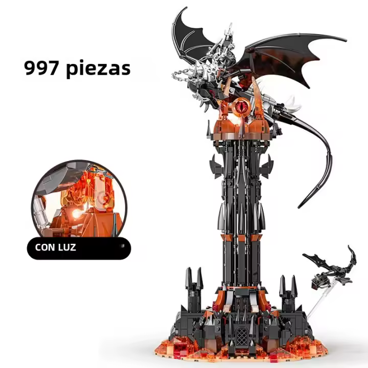 Bloques De Construcción Creativos 997PCS Torreón Mágico Con Ojo De Sauron Y Luz LED Juguetes De Colección Para Niños Y Niñas Regalo Para Amigos Adultos - 1