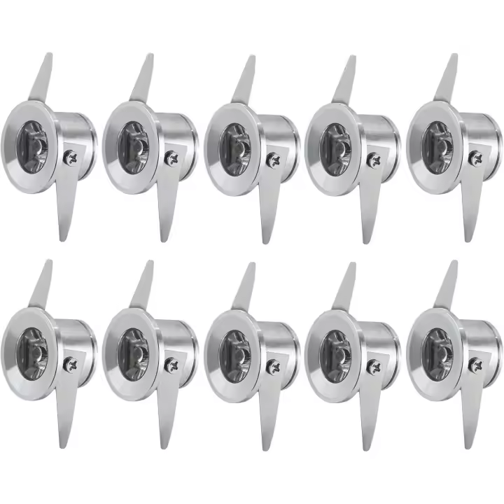 Lámparas empotrables, focos LED empotrados de 1 W, lámpara de techo LED pequeña con transformador para armario de vinos, sala de estar, CA 85-265 V, 10 unidades, blanco cálido (3000 K) [Clase energética A++] - 1