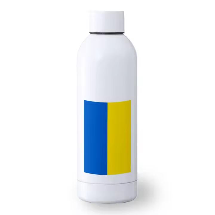 BIDON 500 ML ACERO INOXIDABLE bandera de Ucrania unidad patria paz deporte deportivo botella senderismo onu europa otan - 1