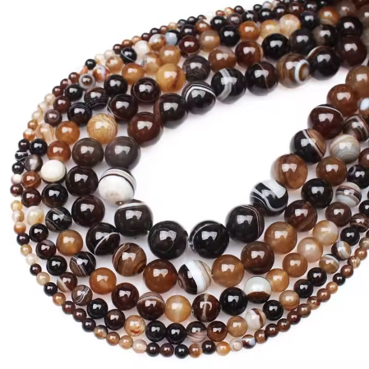 Bolas De Agate Natural Con Estampado De Café Para Hacer Joyas Pulseras Collares Y Aretes (Cordón No Incluido) - 1