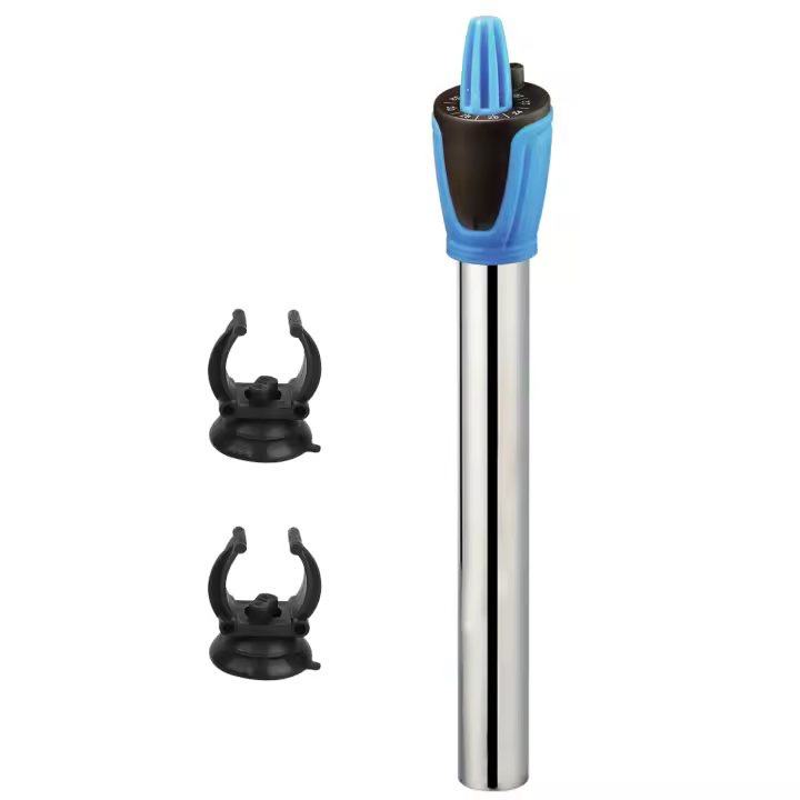 Calentador Acuario Sumergible 50W para Tanque de Pescados Acero Inoxidable 20cm con 2 Ventosas BPS-6084 - 1