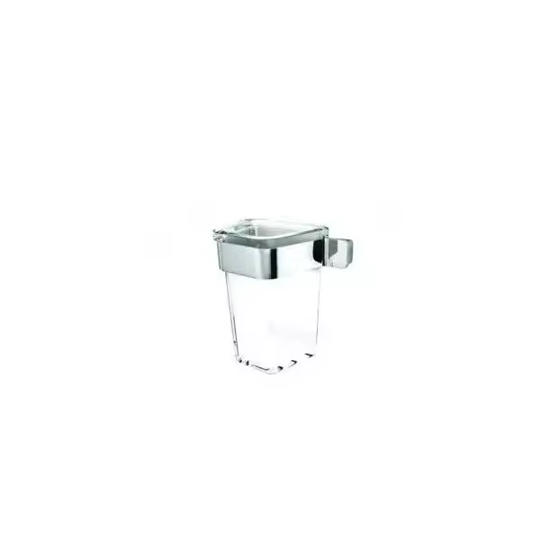Unisan Slim portavasos de pared cristal acero inoxidable cromo traslúcido - 1