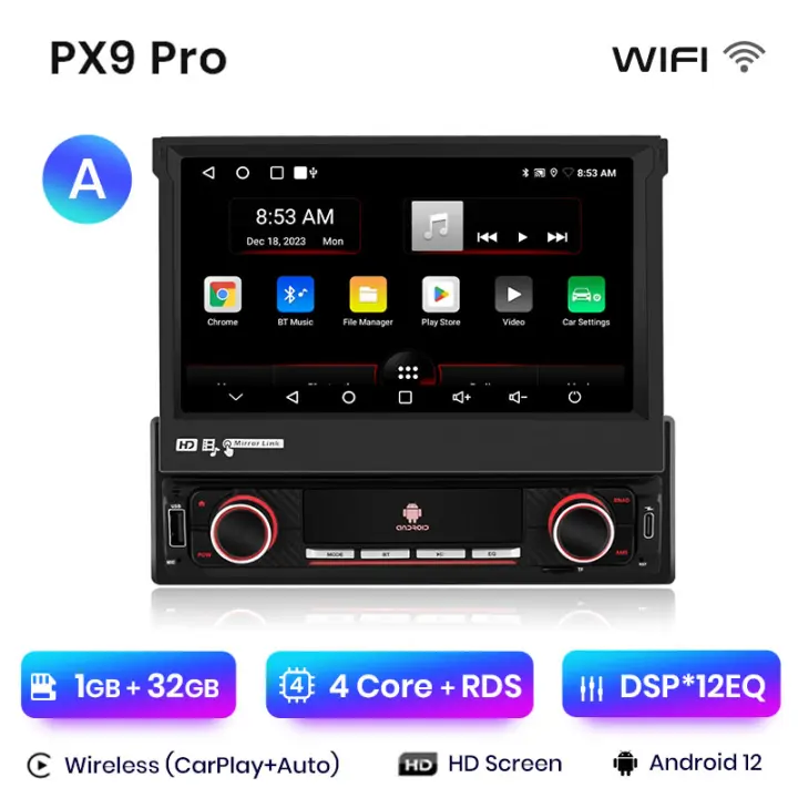 Awesafe inalámbrico carplay Android pantalla táctil telescópica automática Radio universal para vehículos 1 reproductor multimedia para vehículos plegables mp5 Radio GPS para vehículos - 1
