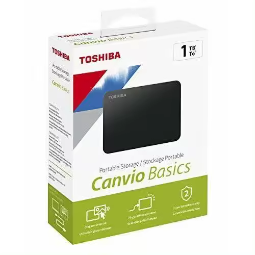 Toshiba Canvio Basics 2022 Disco Duro Externo 2.5" 1TB / 2TB / 4TB USB 3.2 Negro - 1