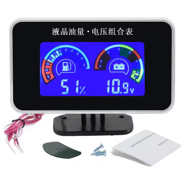 Sensor De Nivel De Combustible Personalizado 0-190 Ohm Con Medidor LCD De 100-500mm Y Voltímetro 2 En 1 Para Coches Camiones Automóviles 12V 24V - 1