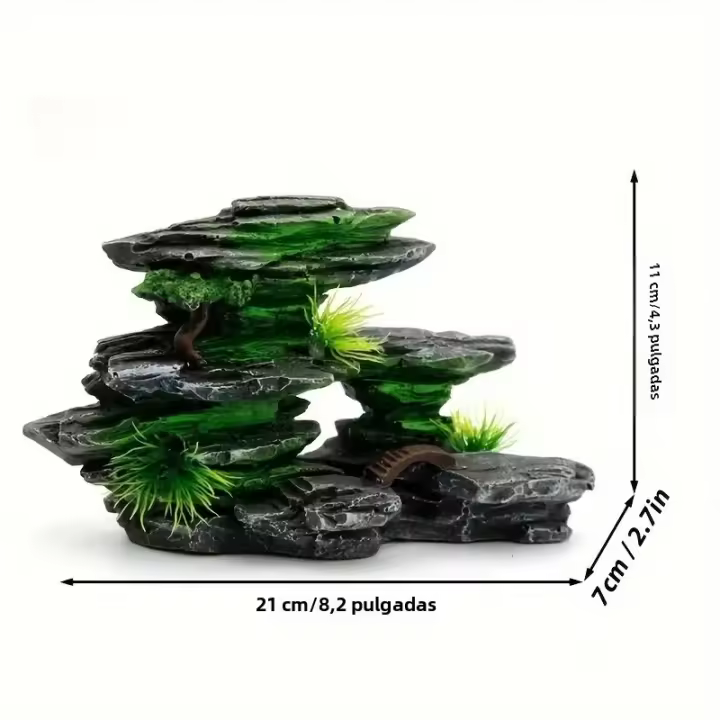 Adorno De Jardín Y Acuario Roca De Resina Creativa Para Tanque De Peces Decoración De Tamaño Medio Para Jarrón De Peces - 1