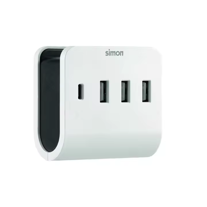 ADAPTADOR 3 USB A + 1 USB C CON SOPORTE PARA SMARTPHONE SIMON - 1