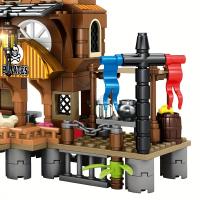 Juguetes De Construcción De Barco Pirata 675 Piezas Tema De Wharf Ciudad Tienda Para Niños Regalos De Cumpleaños Modelo De Barco De Bloques De Construcción Para Niños - details 6