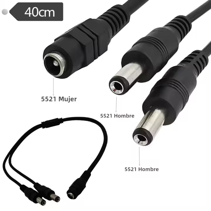 Cable Distribuidor De Energía DC DC5.5 * 2.1mm 1 Femal a 3/4/5/6/8 Machos Para Cámara CCTV Luz LED Cable De Conexión Para Dispositivos Móviles Y Computadora - 1