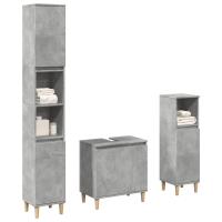 vidaXL Set muebles de baño 2 piezas madera contrachapada gris hormigón - details 0