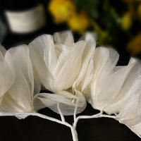 Diadema De Perlas Y Hojas En Forma De Corona Con Flores Joyería De Cabeza Para Boda Hecha a Mano Para Mujeres Accesorios De Pelo - details 3