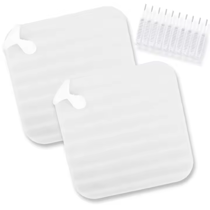 Assure Aura Pack 2 Tapas Desague Ducha + 10 Bastoncillos de Limpieza - Atrapa Pelos de Silicona para Alcachofa de Ducha - Filtro Antideslizante Plato de Ducha - Previene Malos Olores - Marca Desconocida - 1