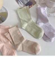 Calcetines Mujer Veraniegos Brechos Transpirables Colores Caramelo Casual Basic Crew Suaves Talla Ajustable Para Primavera Y Verano - details 5