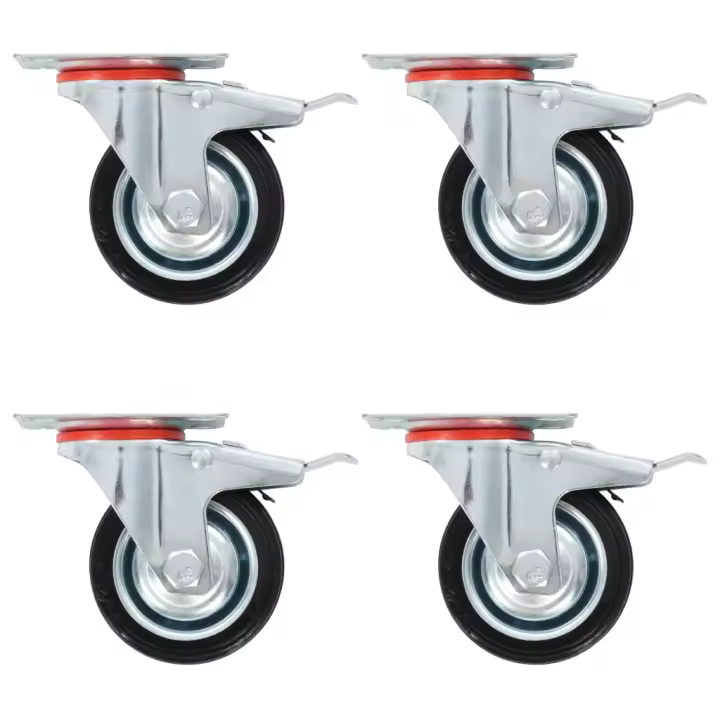 vidaXL Ruedas Giratorias con Frenos Dobles con Diámetro de 75mm Materiales Cantidad 4 unidades,  8 unidades,  12 unidades y mas - 1