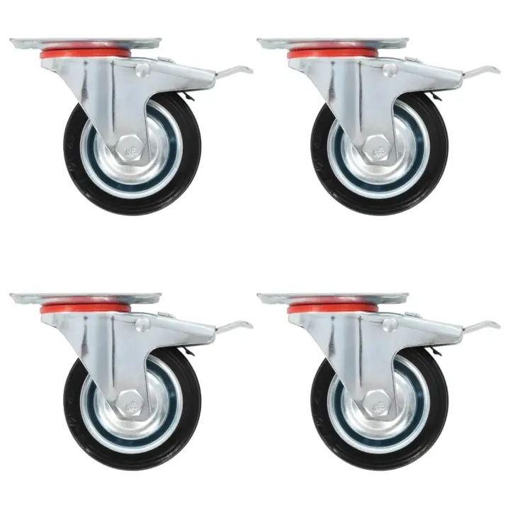 vidaXL Ruedas Giratorias con Frenos Dobles con Diámetro de 75mm Materiales Cantidad 4 unidades,  8 unidades,  12 unidades y mas - 1