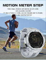 Reloj Deportivo Para Hombre SANDA 50M Impermeable LED Digital Calorías Fitness Running Pulsera Militar Con Pantógrafo Y Alarma - details 2