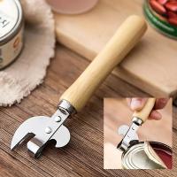 Abrigo De Lata Multifuncional De Madera Y Acero Inoxidable 1pc Manija De Madera Abrebotellas Y Abrelas De Cerveza Para El Hogar - details 0