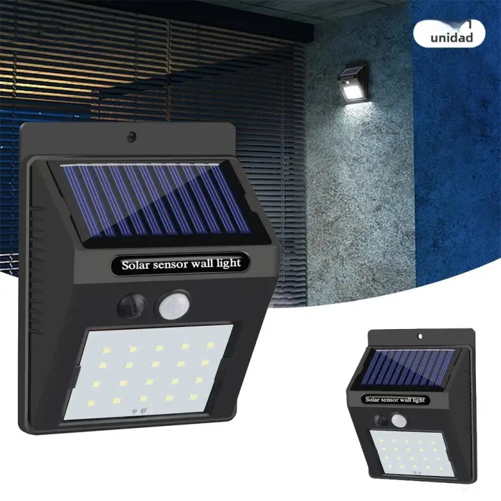 Luz Solar Exterior 20 LED 3 Modos De Iluminación Sensor De Movimiento Luz Solar Para Pared Patio Jardín Valla Moderna IP65 - 1