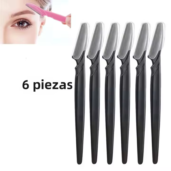Conjunto De 6/12 Piezas Afeitadora De Cejas Mixto De Colores Para Mujer Afeitadora De Cara Y Cuerpo Segura Con Cubierta Herramientas De Maquillaje Pequeñas - 1