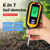 Medidor De Tierra 6 En 1 PH Fertilidad Hidratación Luz Ambiental Humedad Temperatura Analizador De Jardín Con Pantalla Digital Retroiluminada - details 0