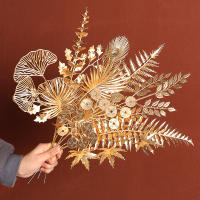 2/5Pcs Decoración De Flores Artificiales Doradas Para Decorar Habitaciones En Casa Año Nuevo Y Navidad Falsas Plantas Ornamento Para Fiesta De Año Nuevo 2023 - details 4