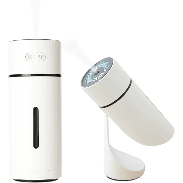 Humididiador, 260Ml, Nano Niebla FINA, rotación de 90 Grados, 2 Modos de Niebla, humidificador de aire de coche with 3 Colores LED cambiantes, Para La Habitación del bebé, Oficina en Casa Blanca - 1