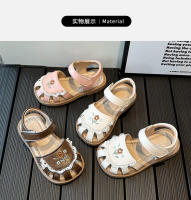 Sandalias De Verano Para Niñas Con Bordado De Flores Y Lazo Calzado Casual De Cuero Suave Para Niños Cierre De Correa Tamaño True Fit - details 5