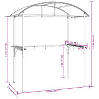 vidaXL Cenador barbacoa estante lateral acero antracita 220x115x230 cm - details 6