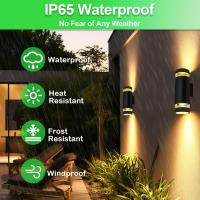 2pcs RGB Dusk to Dawn Outdoor Lighting 2 Pack, Back Porch Lights Outdoor Wall Light Fixtures WiFi App Control, 2700k-6500k Cylinder Outdoor Wall Sconce Lights Color Changing Led Garage Light - details 5
