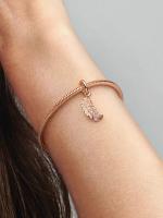 Pandora - Charm Colgante de Pluma flotante Curve-Baño de Oro Rosa de 14 K - details 2