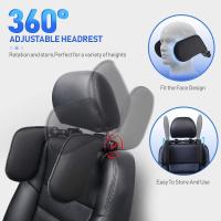 Retractable Headrest, Car Seat Side Headrest Car Headrest, Leather Headrest, Car Seat Side Headrest for Adults Children, Retractable Car Headrest Black - details 4