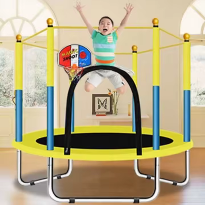 Trampolín portátil de 140 cm, Cama elástica - trampolín ideal para regalo de Navidad, espuma anticolisión para saltar y actividades de trampolín interior Trampolin (4990 BBC-001 D7) - 1
