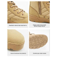 Botas Tácticas Militares Para Hombres Botas De Combate Desérticas Transpirables Botas De Camuflaje Para Exteriores Botines De Seguridad Para Trabajo - details 14