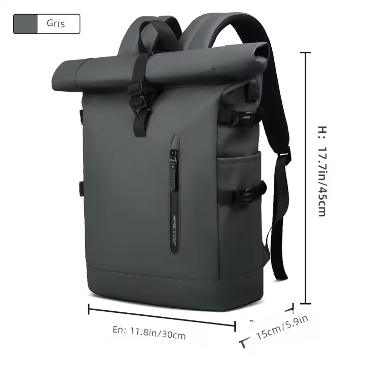 Mochila Rollup Impermeable de Gran Capacidad Diseño de Ante-robo Cinturón de Cojín de Aire - 1