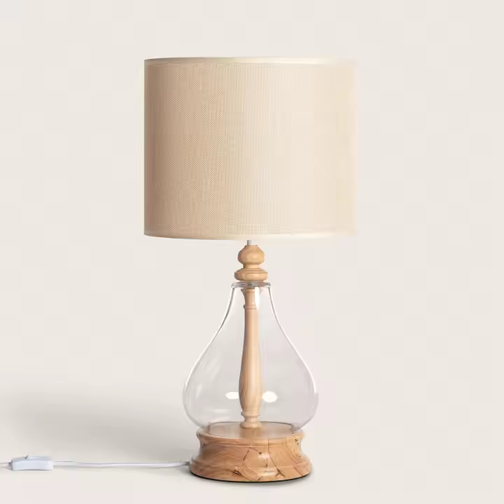 Lámpara de Mesa Madera y Cristal Kofin - 1