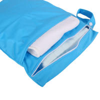 Bolsa De Pañales Impermeable Y Reutilizable De Color Sólido Con Dos Bolsillos Cerrados Para Viaje Playa Piscina Artículos Para Bebé - details 5