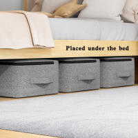 Bolsa De Almacenamiento Grande Para Cama Organizador De Ropa Con Cierre Hebilla Para Dormitorio Y Armario En Gris - details 2