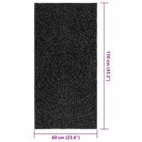 vidaXL Alfombra ZIZUR apariencia yute interior exterior antracita - details 7